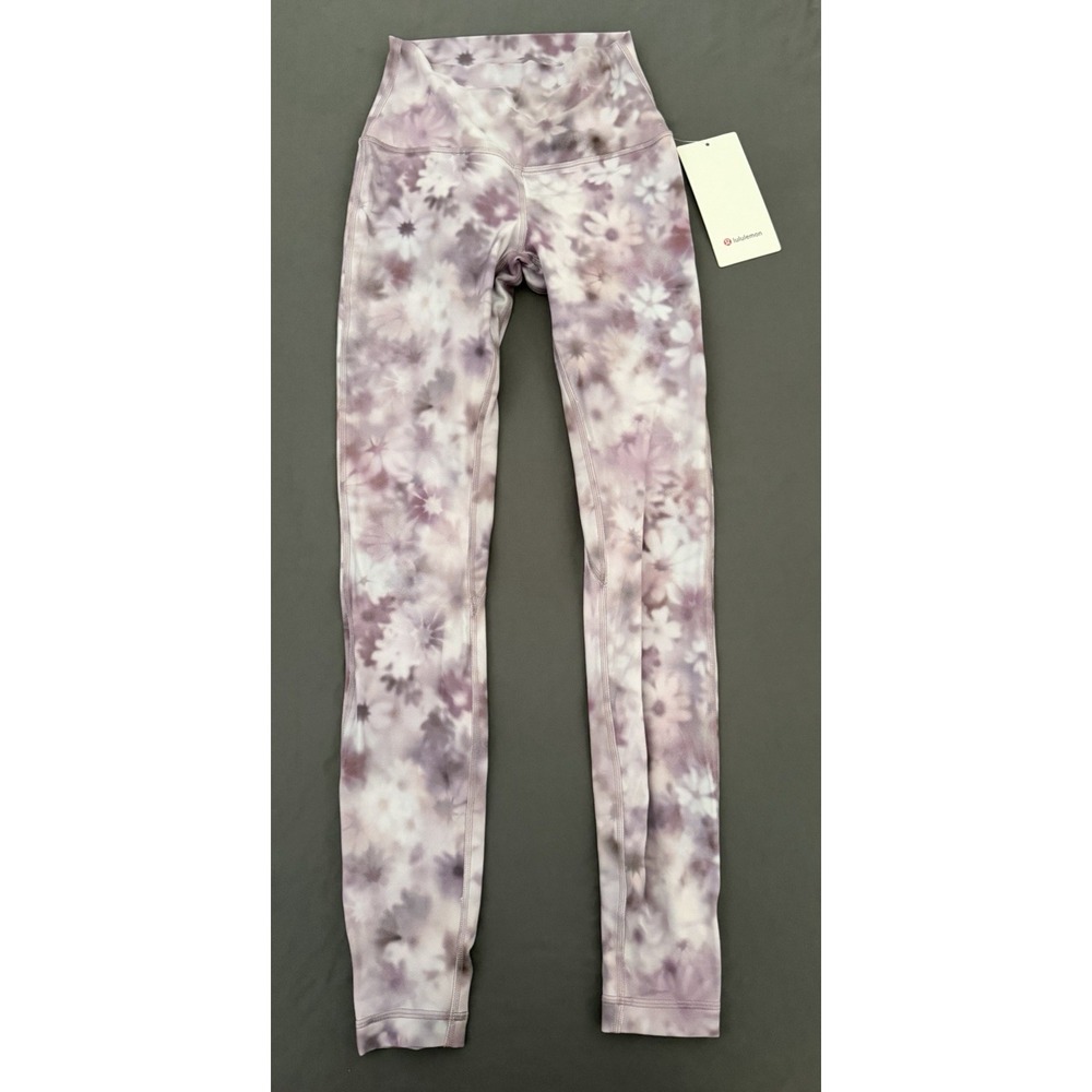 NWT Lululemon Align HR Pant 28'' Leggings Womens Size 4 Purple Floral Tie Dye